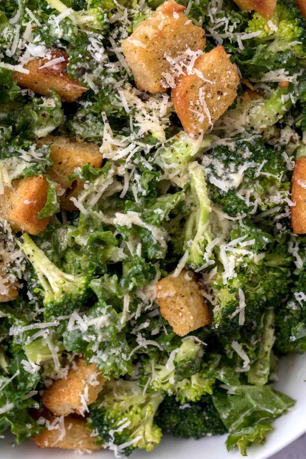 Broccoli Kale Caesar Salad The Harvest Kitchen