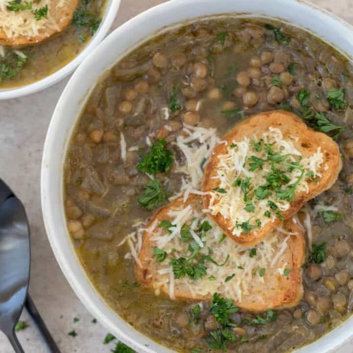 Bowls of French Lentil Soup