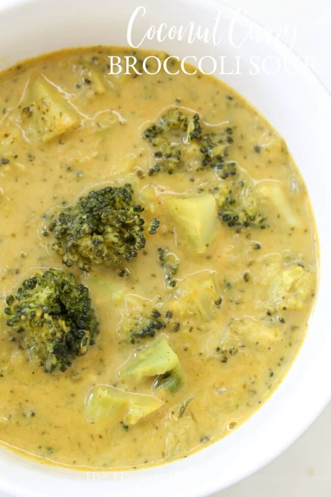 bowl of chunky broccoli soup