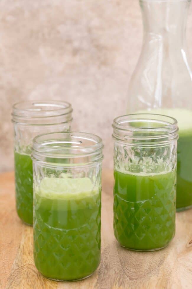 3 glasses of celery juice.