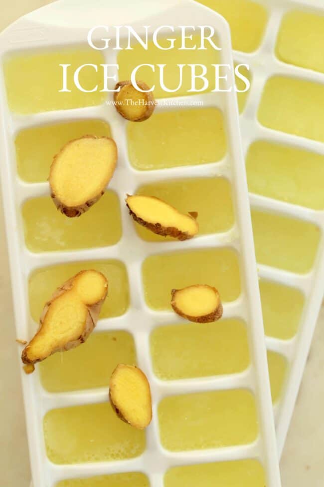 ginger ice cubes for natural water flavoring