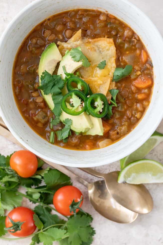 bowl of lentil soup