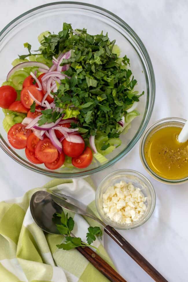 bowl of celery salad with tomatoes