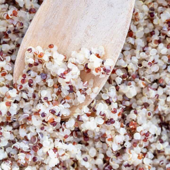pot of cooked quinoa