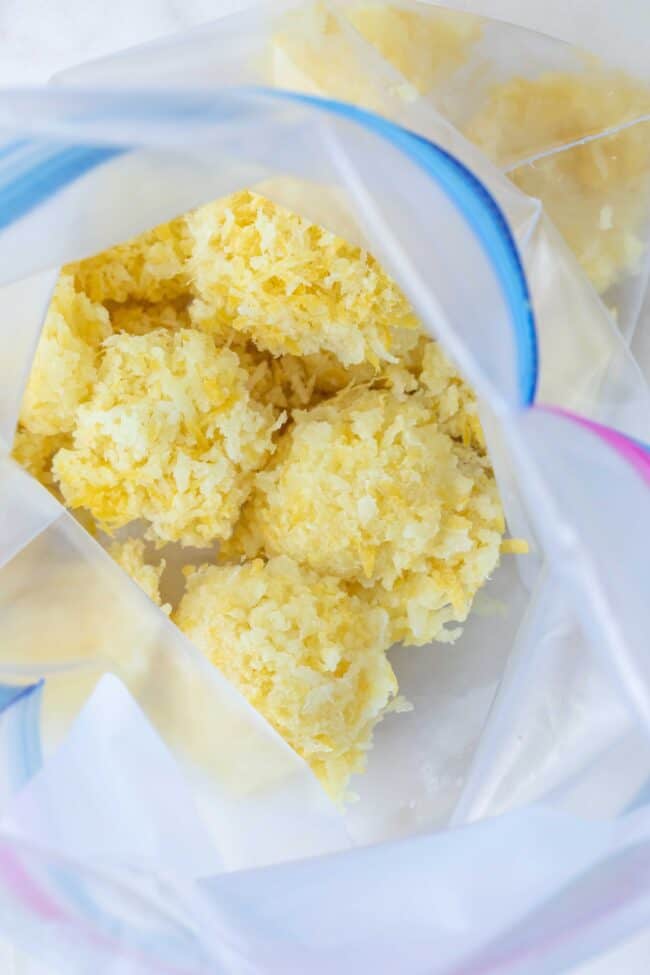 A baggie filled with lemon zest.