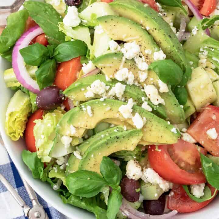 bowl of romaine salad