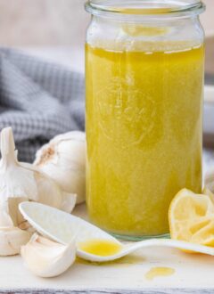 jar of lemon garlic oil