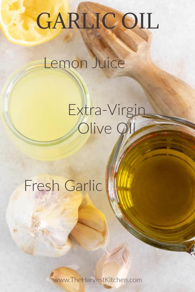 Glass measuring cups filled with citrus juice.