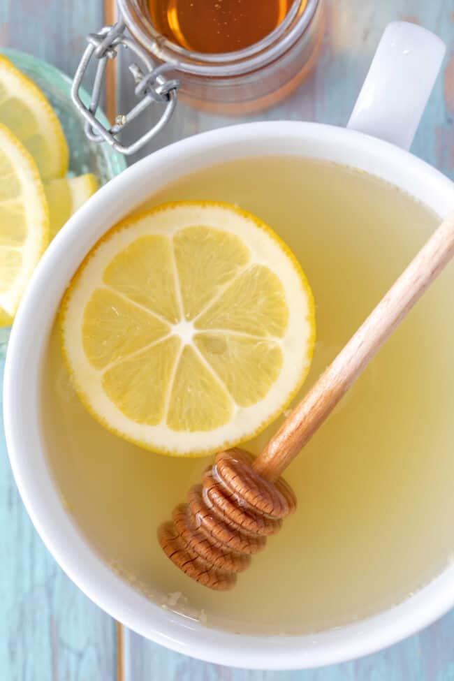 cup of lemon and ginger tea