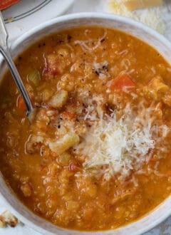 bowl of red lentil soup