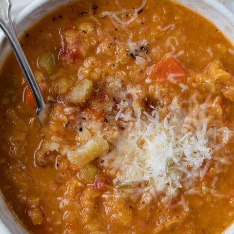 bowl of red lentil soup