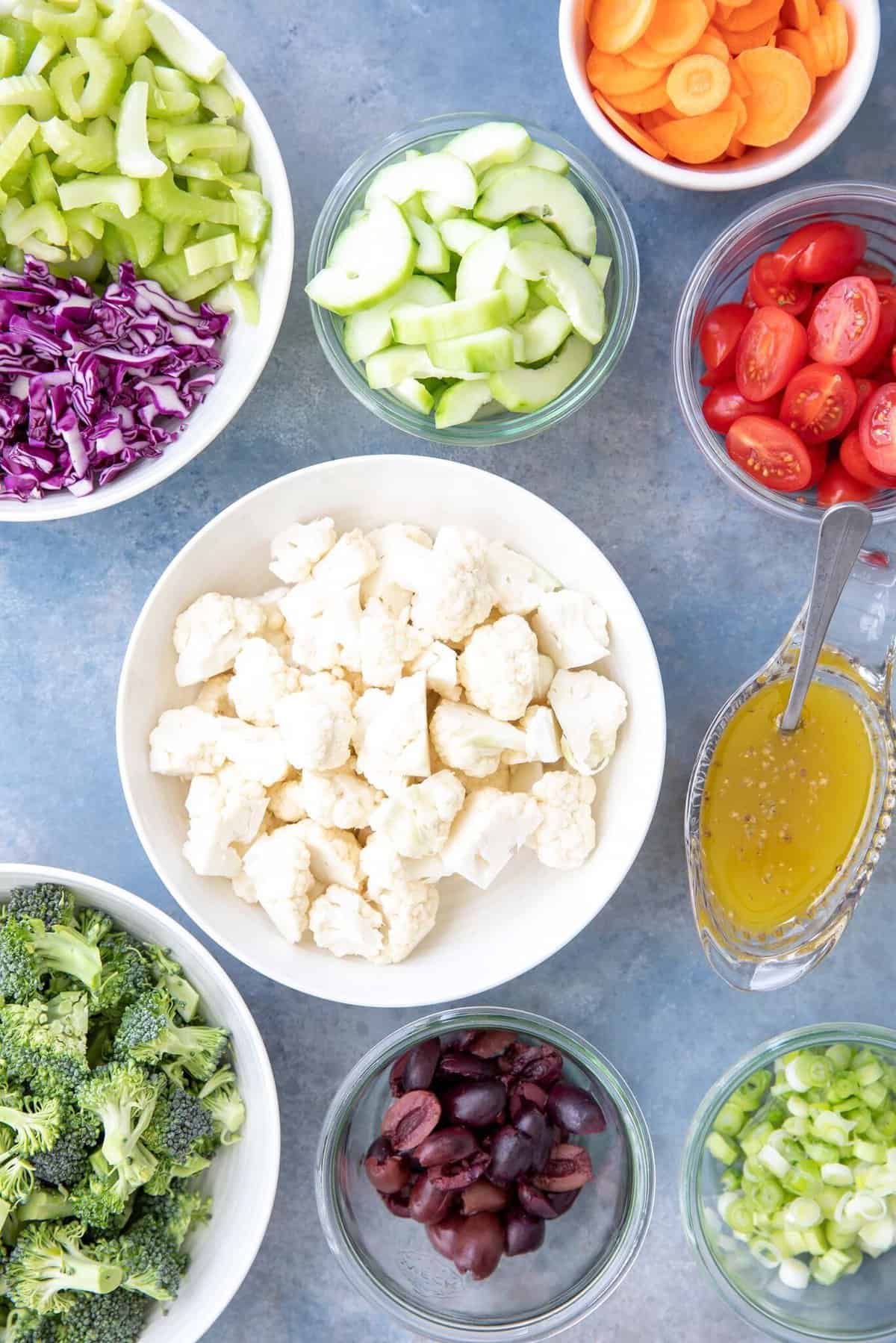 Mediterranean Broccoli Cauliflower Salad The Harvest Kitchen