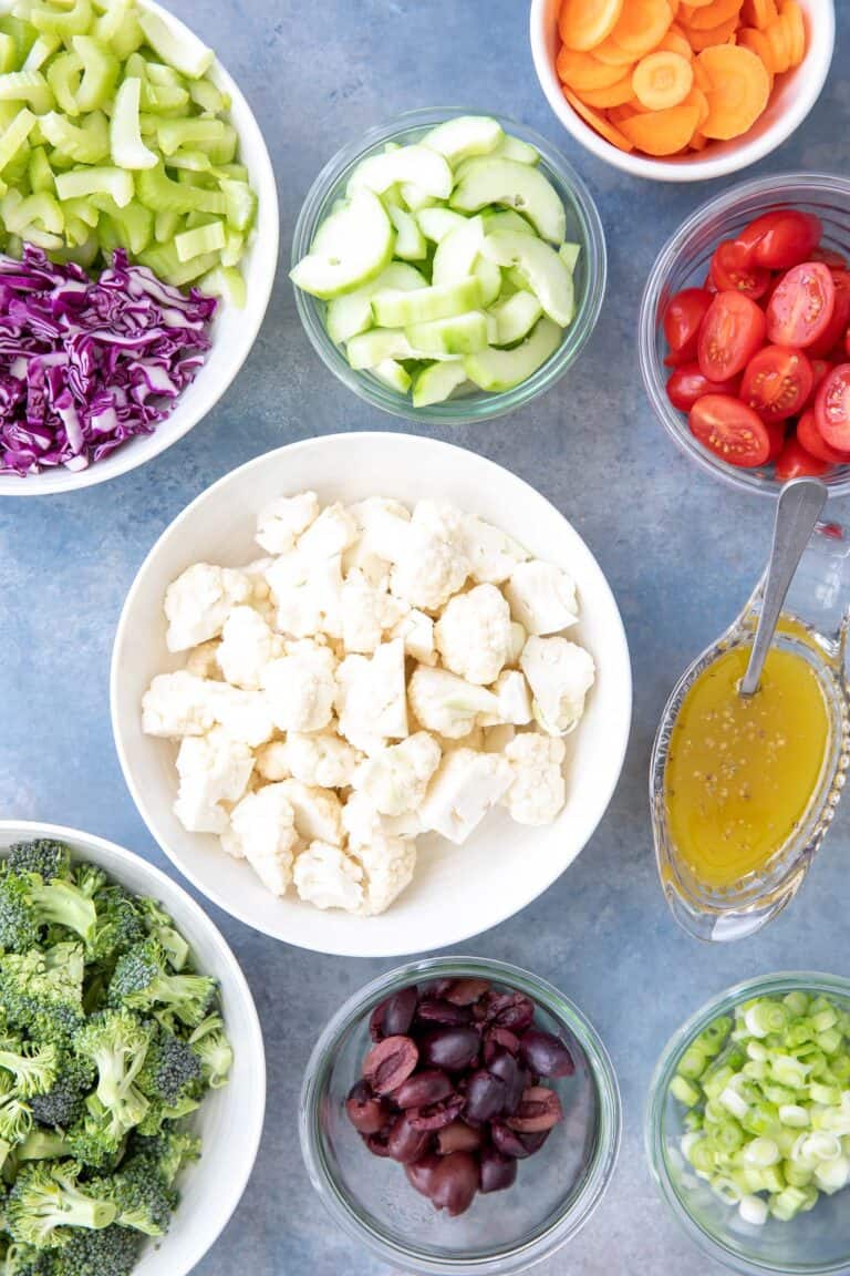 Mediterranean Broccoli Cauliflower Salad The Harvest Kitchen