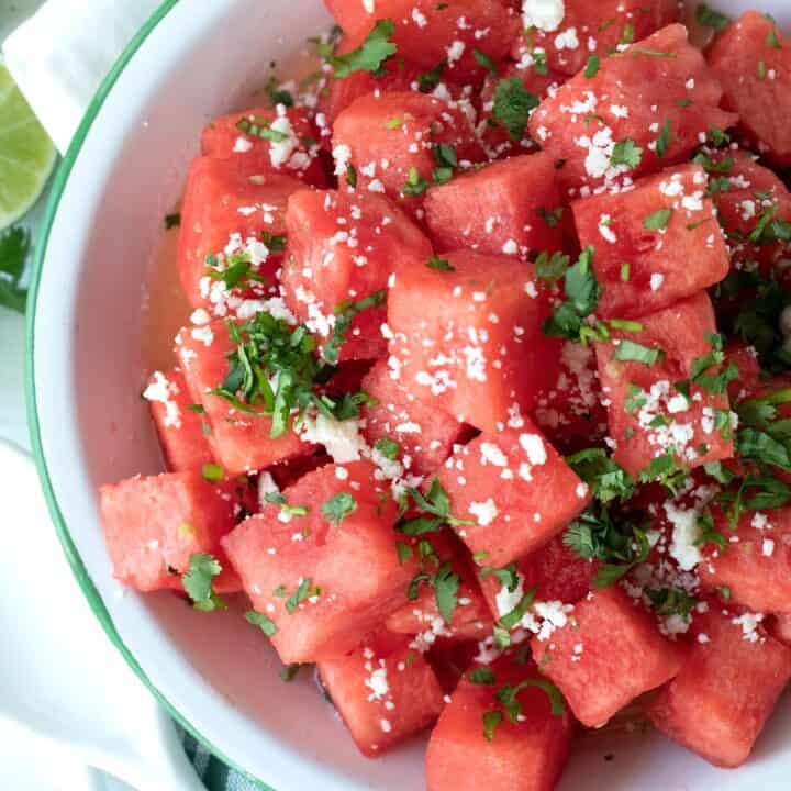 bowl of watermelon salad