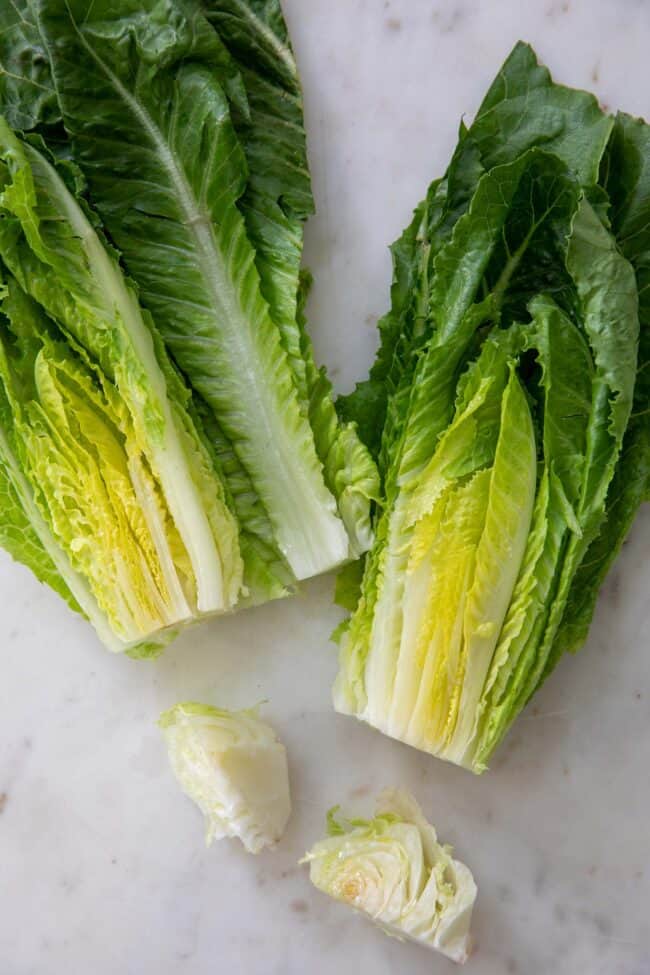 1 head of Romaine lettuce cut in half lengthwise