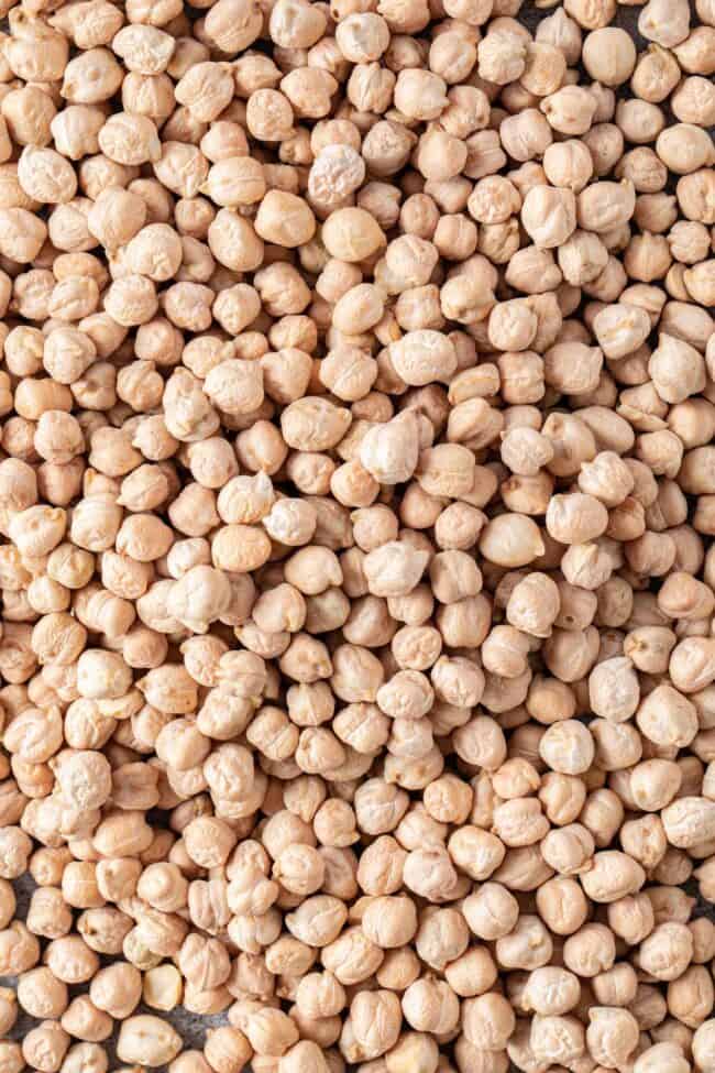 A mound of garbanzo beans for garbanzo beans vs chickpeas
