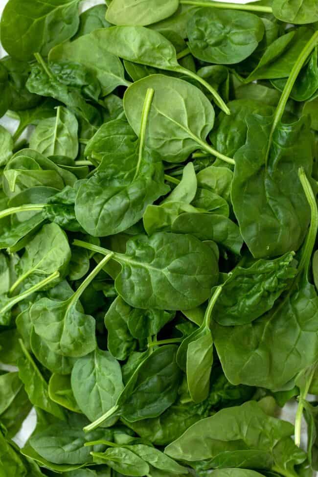 A pile of fresh mixed greens.
