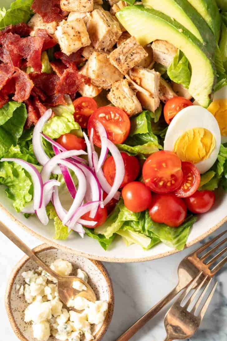 Chicken Cobb Salad in a bowl.