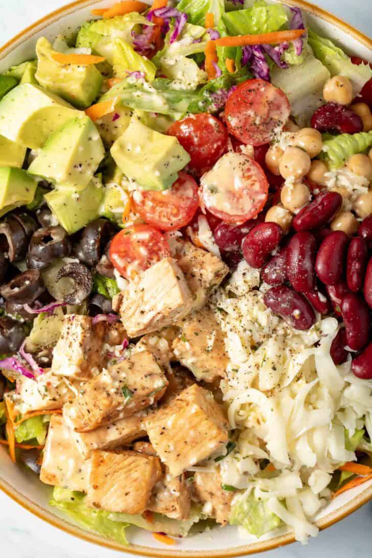 Mediterranean Chopped Salad in a bowl.
