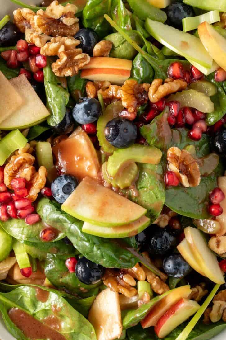 Spinach Apple Salad in a bowl.