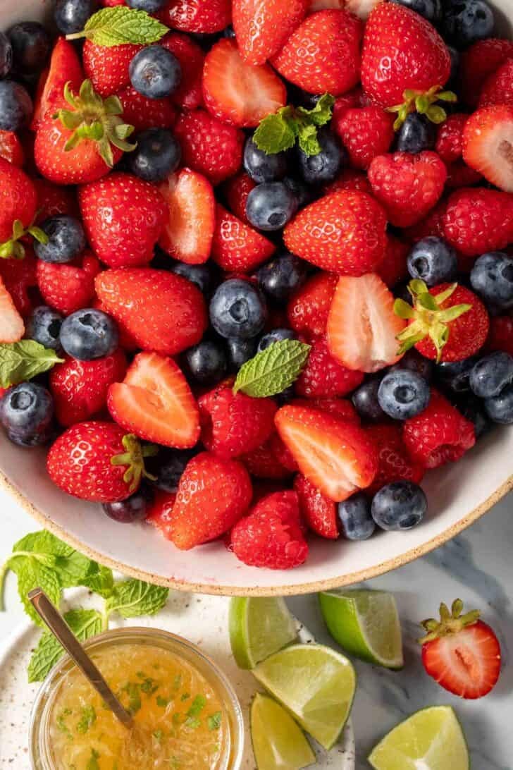 Berry Fruit Salad in a bowl.