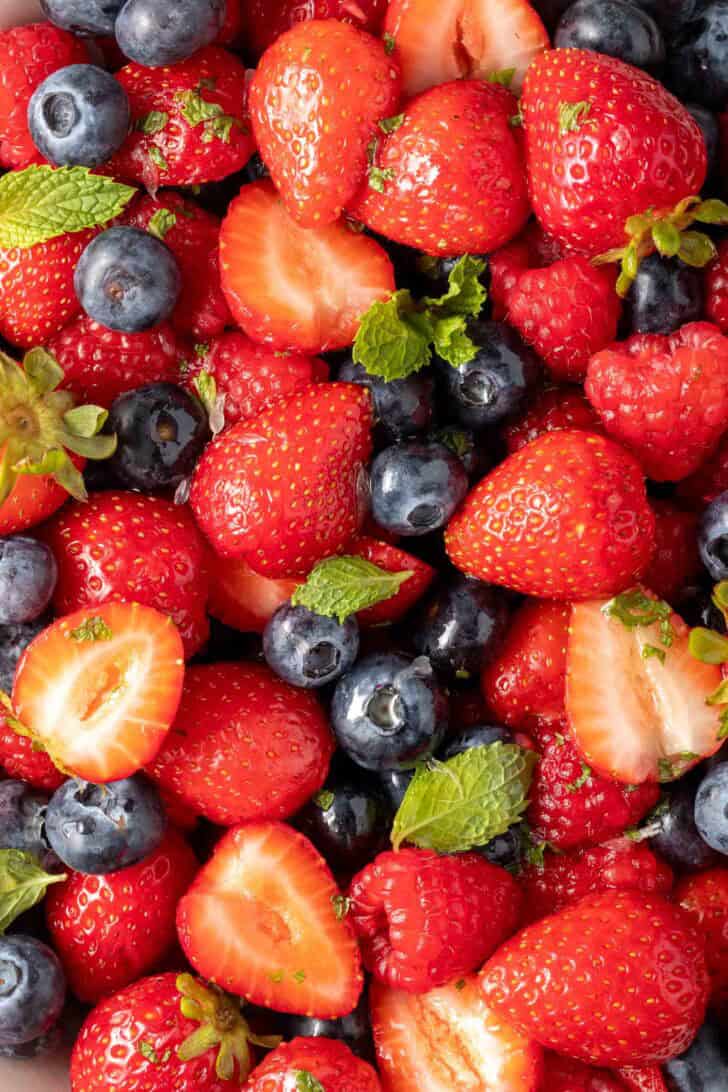 Mixed Summer Berry Salad in a bowl.