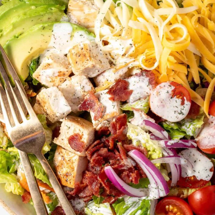 Chicken Bacon Ranch Salad in a bowl.