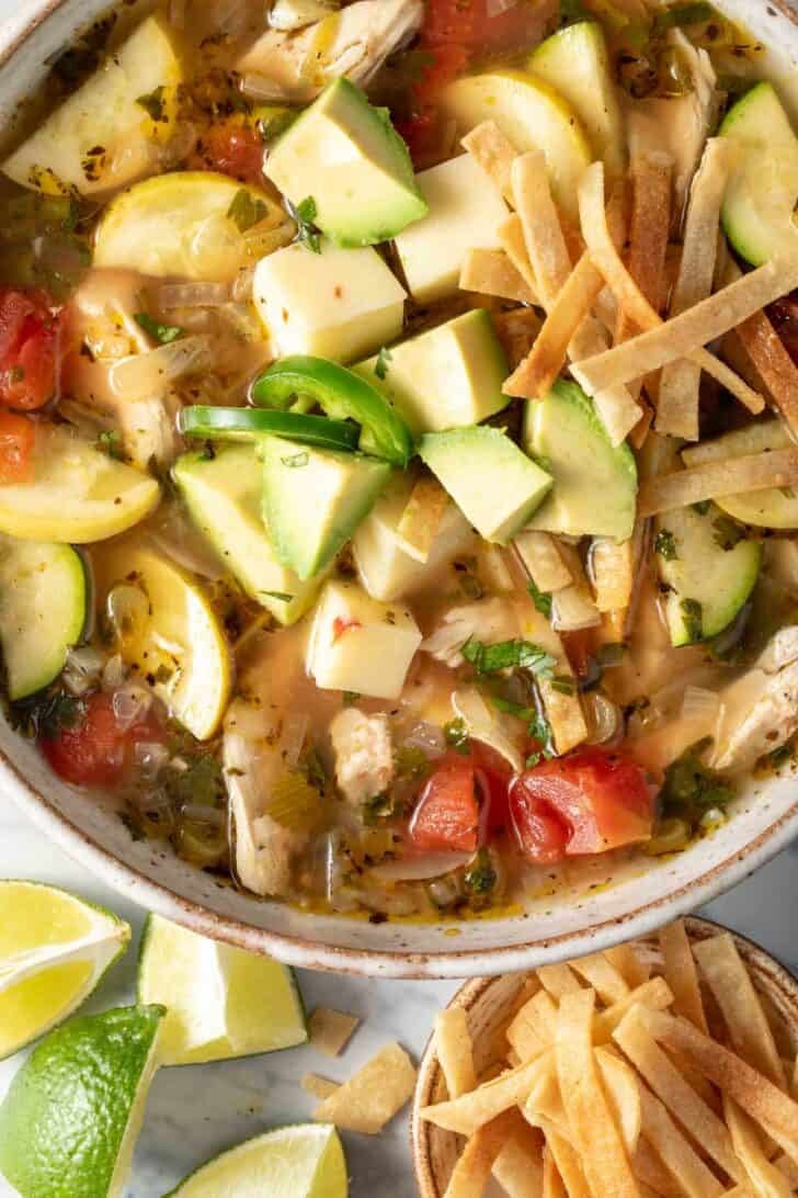 Chicken Tortilla Soup in a bowl.