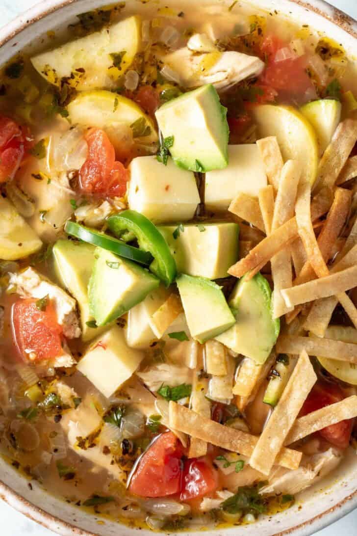 Chicken Tortilla Soup in a bowl.