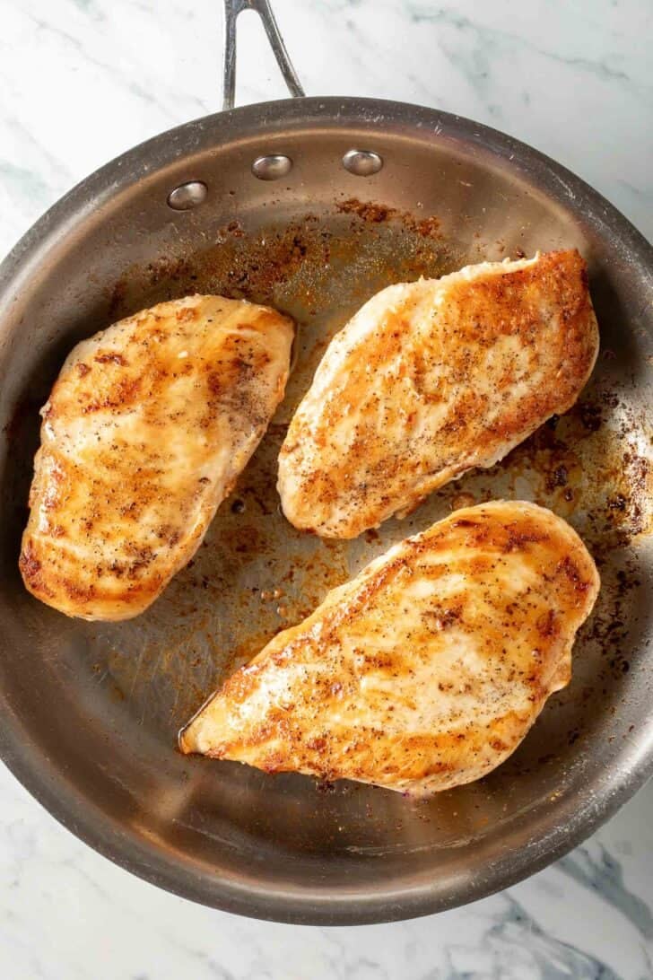 How To Pan Sear Chicken Pan Seared Chicken Breast in a skillet.
