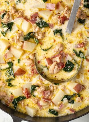 Zuppa Toscana Soup in a pot.