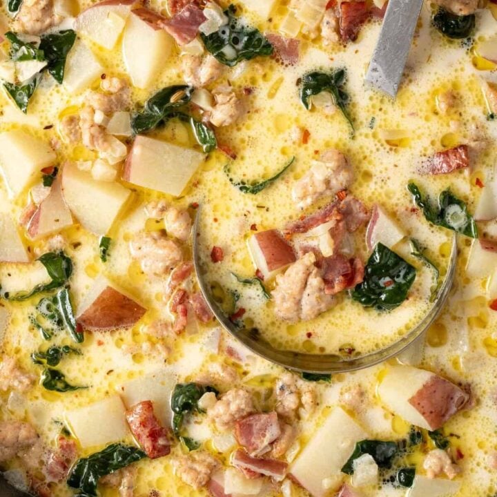 Zuppa Toscana Soup in a pot.