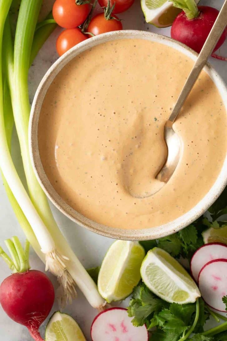 Chipotle Pepper Sauce Chipotle Pepper Sauce in a bowl with a spoon.