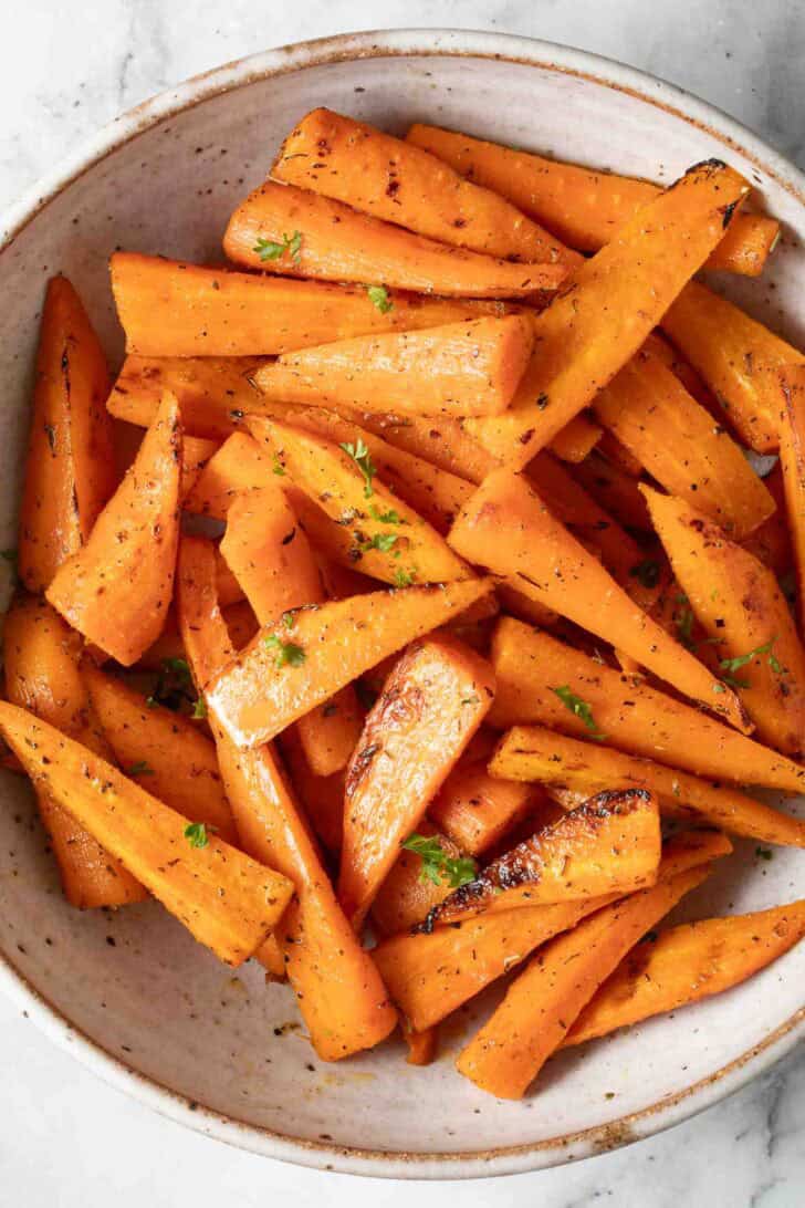 Roasted Carrots Roasted Carrots in a bowl.