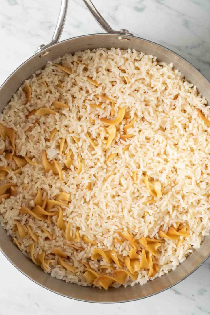 Pilaf Rice Rice Pilaf in a skillet.