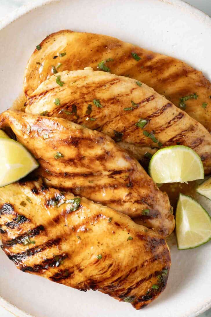 Grilled Cilantro Lime Chicken Grilled Cilantro Lime Chicken on a plate.