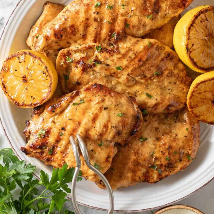 Grilled Lemon Chicken on a plate.