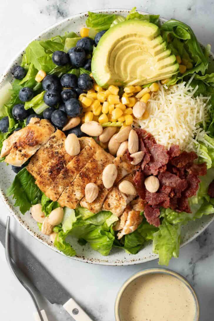 Summer Chicken Salad Summer chicken salad on a plate.