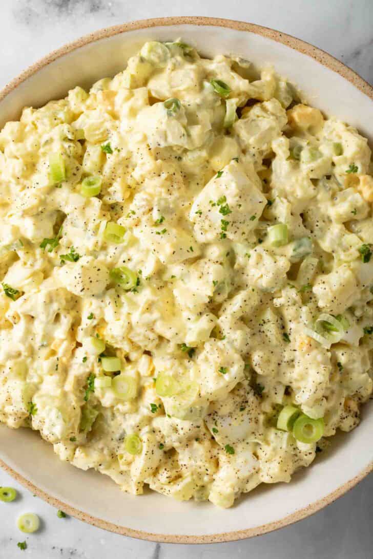 Deviled Egg Potato Salad Deviled Egg Potato Salad in a bowl.