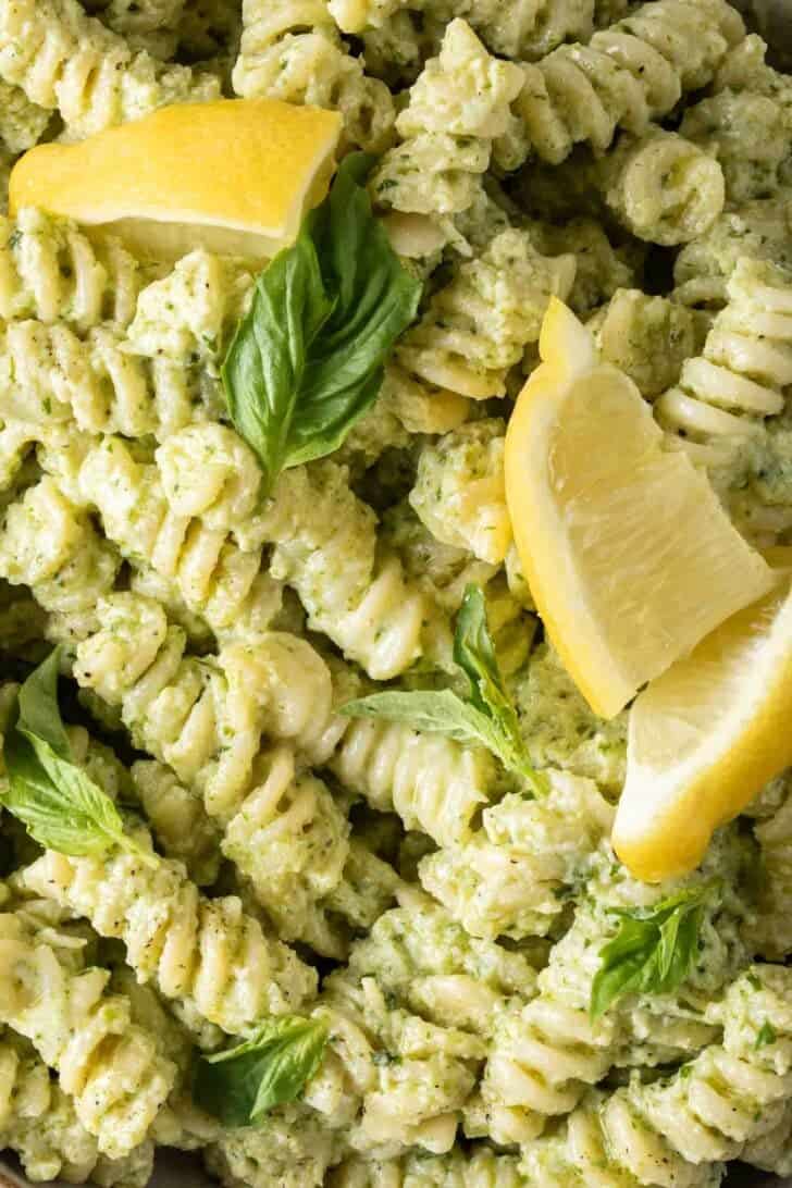 Pesto Pasta Recipe Homemade Pesto Pasta in a bowl.