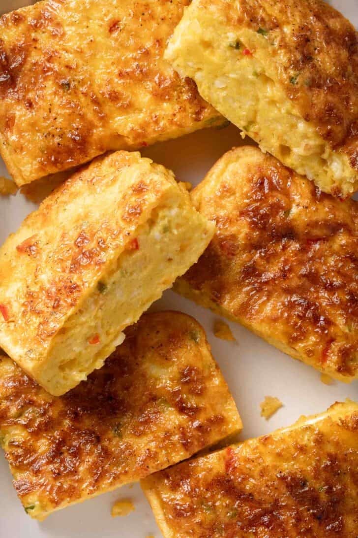 Cottage Cheese Egg Bake Slices of Cottage Cheese Egg Bake.