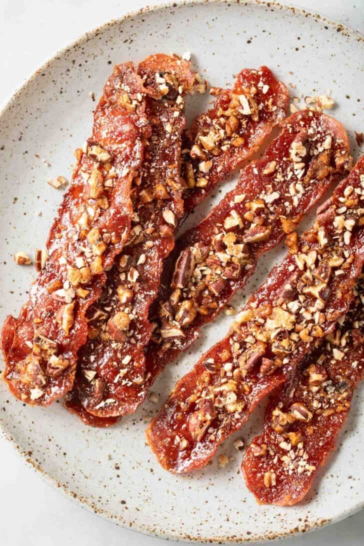 Million Dollar Bacon Million Dollar Bacon on a plate.