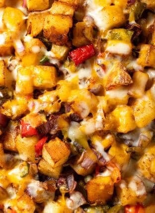 Mexican Roasted Potatoes on a cookie sheet.
