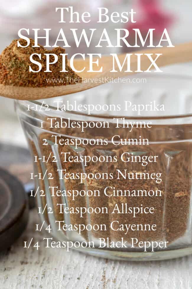 jar of shawarma spice blend
